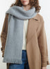 THE TEDDY - Grey textured wool cashmere scarf - Model