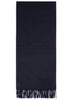 THE ARNO SCARF - Navy pure cashmere fringed scarf - Flat