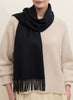 THE ARNO SCARF - Navy pure cashmere fringed scarf - Model 2