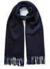 THE ARNO SCARF - Navy pure cashmere fringed scarf - Tied