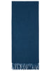 THE ARNO SCARF - Azure blue pure cashmere fringed scarf - Flat