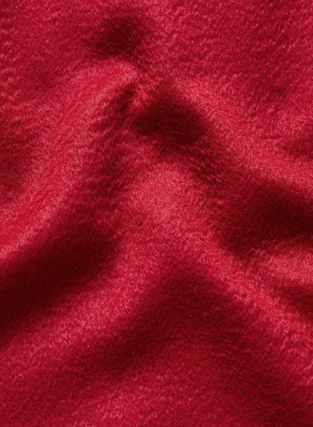 THE ARNO SCARF - Carmine red pure cashmere fringed scarf - Detail 2