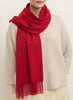 THE ARNO SCARF - Carmine red pure cashmere fringed scarf - Model 2