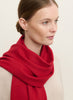 THE ARNO SCARF - Carmine red pure cashmere fringed scarf - Model 1