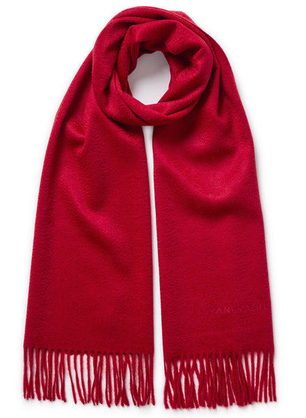 JANECARR 240393-0852 – The Arno Scarf – Cashmere – Col. Carmine Red - tied
