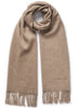 THE ARNO SCARF - Soft latte cashmere fringed scarf - Tied