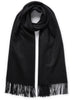 THE PALIO SCARF - Black large cashmere fringed scarf - Tied