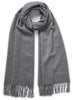 THE PALIO SCARF - Smoke grey large cashmere fringed scarf - Tied