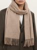 THE PALIO SCARF - Soft latte large cashmere fringed scarf - Male Model 1