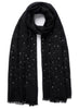 JANECARR 250118C-4324 – The Meteor Wrap – Cashmere – Swarovski Crystals – Col. Onyx - tied