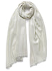 THE MERCURY SCARF - White and silver cashmere Lurex scarf - tied