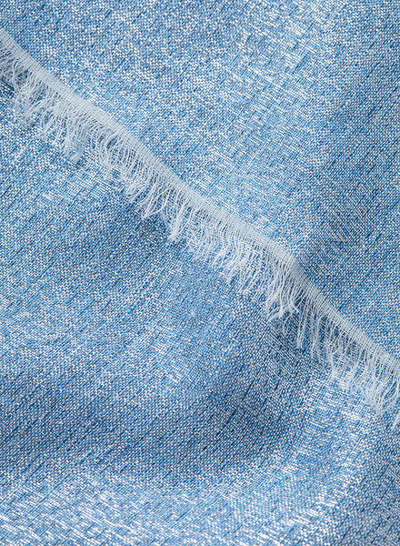 JANECARR 250172-7231 – The Summer Cosmos Scarf – Cashmere – Linen – Lurex – Col. Sky Blue - detail