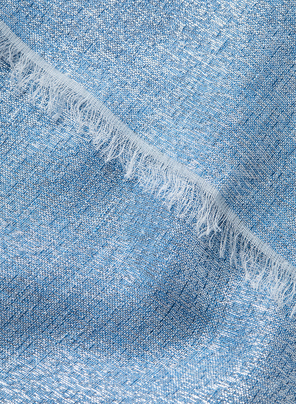 JANECARR 250172-7231 – The Summer Cosmos Scarf – Cashmere – Linen – Lurex – Col. Sky Blue - detail
