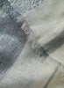 THE SOLITAIRE - Tonal grey striped cashmere and linen scarf with silver Lurex - detail