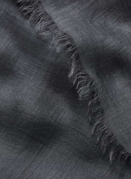 THE CLOUD - Dark grey sheer modal and cashmere wrap - detail