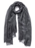 THE CLOUD - Dark grey sheer modal and cashmere wrap - tied