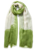 THE TWO TONE WRAP - Green and warm white tie dye modal and cashmere wrap - tied