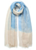 THE TWO TONE WRAP - Blue and cream tie dye modal and cashmere wrap - tied