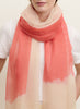 THE TWO TONE WRAP - Bright pink and cream tie dye modal and cashmere wrap - model