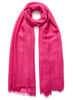 THE LÉGÈRE - Bright pink fine pure cashmere scarf  - tied