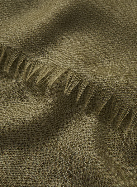 JANECARR 250186-0816 – The Légère Scarf – Cashmere – Col. Khaki - detail