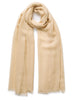 THE LÉGÈRE - Warm beige fine pure cashmere scarf - tied