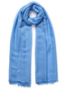 THE LÉGÈRE - Blue fine pure cashmere scarf - tied