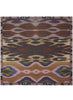 THE IKAT SQUARE - Brown multicolour printed modal and cashmere scarf - flat