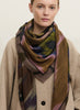 THE IKAT SQUARE - Brown multicolour printed modal and cashmere scarf - model