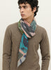 THE IKAT SQUARE - Multicolour printed modal and cashmere scarf - male model