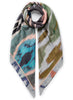 THE IKAT SQUARE - Multicolour printed modal and cashmere scarf - tied