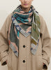 THE IKAT SQUARE - Multicolour printed modal and cashmere scarf - female model
