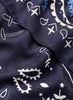 THE BANDANA SQUARE - Navy printed modal and cashmere scarf - detail