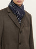 THE BANDANA SQUARE - Navy printed modal and cashmere scarf - male model