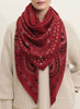 THE BANDANA SQUARE - Pomodoro red printed modal and cashmere scarf - model