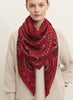 THE BANDANA SQUARE - Pomodoro red printed modal and cashmere scarf - model