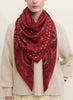THE BANDANA SQUARE - Pomodoro red printed modal and cashmere scarf - female model 2