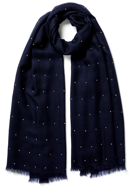 JANECARR - THE CRYSTAL WRAP IN CASHMERE - CAPTAIN - TIED