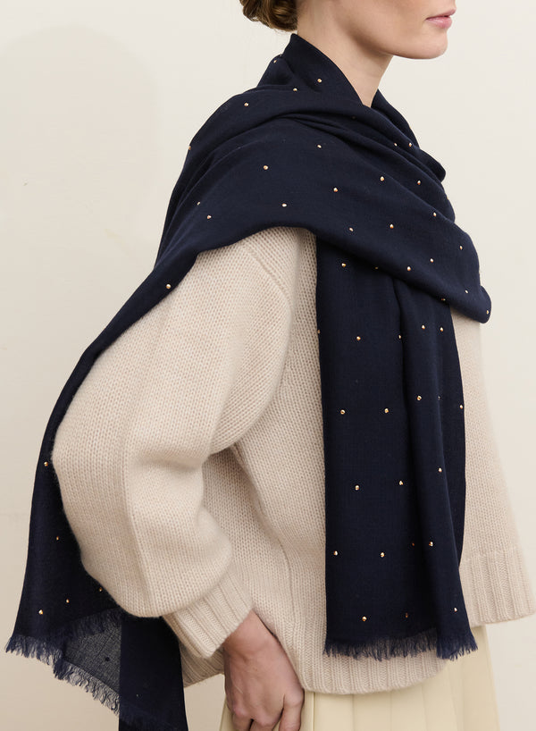 JANECARR - THE CRYSTAL WRAP IN CASHMERE - CAPTAIN - MODEL 1