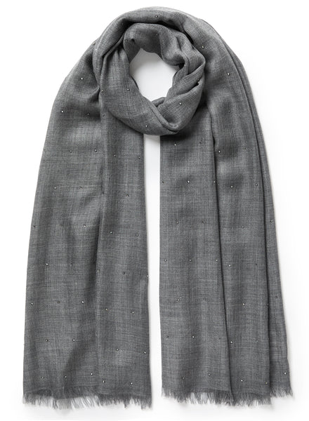 JANECARR - THE CRYSTAL WRAP IN CASHMERE - IRON - TIED