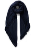 JANECARR - THE CHALET SQUARE IN CASHMERE - NAVY - TIED