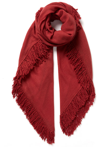 JANECARR - THE CHALET SQUARE IN CASHMERE - CLAY - TIED