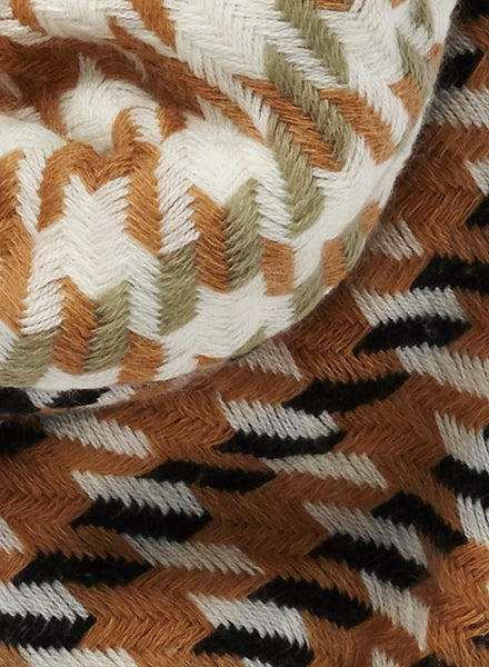 JANECARR - THE HOUNDSTOOTH SQUARE IN CHECKED CASHMERE BLEND - DETAIL