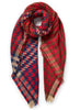 JANECARR - THE HOUNDSTOOTH SQUARE IN CHECKED CASHMERE AND WOOL - POMPIER - TIED