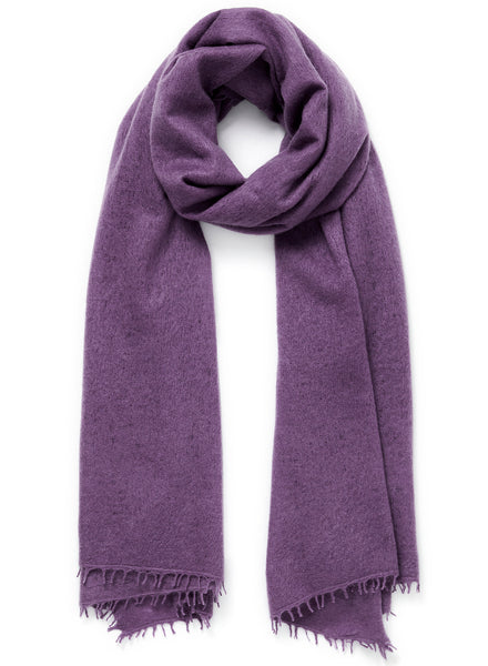 JANECARR - THE LUXE CASHMERE KNIT WRAP - DAMSON - TIED