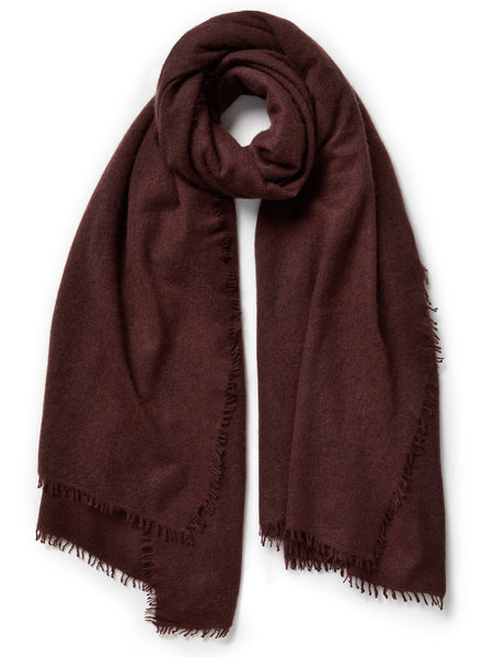 JANECARR - THE LUXE CASHMERE KNIT WRAP - ROSEWOOD - TIED