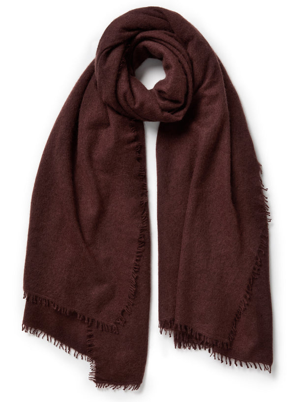 JANECARR - THE LUXE CASHMERE KNIT WRAP - ROSEWOOD - TIED