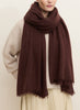 JANECARR - THE LUXE CASHMERE KNIT WRAP - ROSEWOOD - MODEL 1