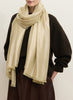 JANECARR - THE MERCURY SCARF IN METALLIC CASHMERE - BULLION - TIED - MODEL
