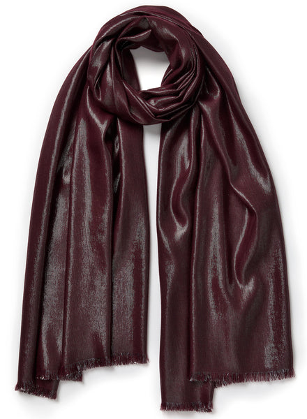 JANECARR - THE MERCURY SCARF IN METALLIC CASHMERE - MARASCHINO